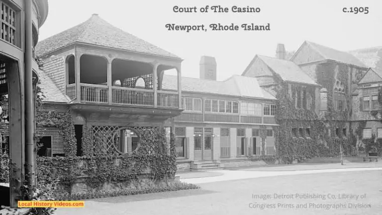 Old photo of the Court of the Casino, Newport, Rhode Island, taken around 1905