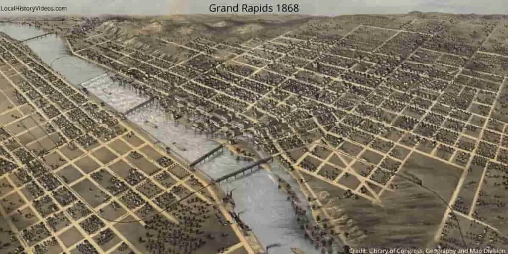 grand rapids michigan map 1868