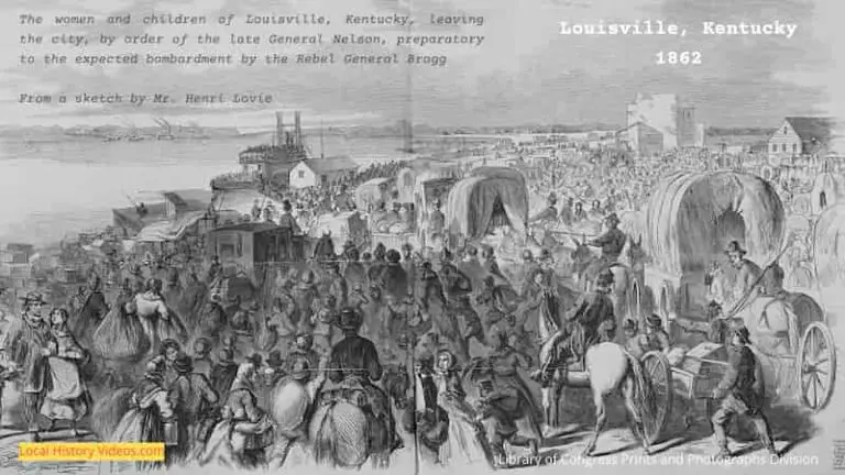 Old Print of the evacuation of Louisville Kentucky 1862