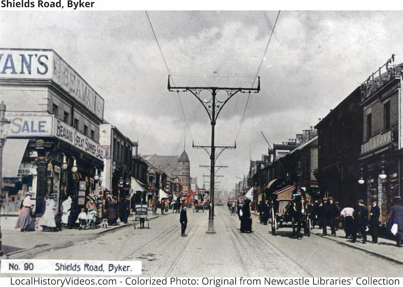 Colorized image of Shields Road old photo