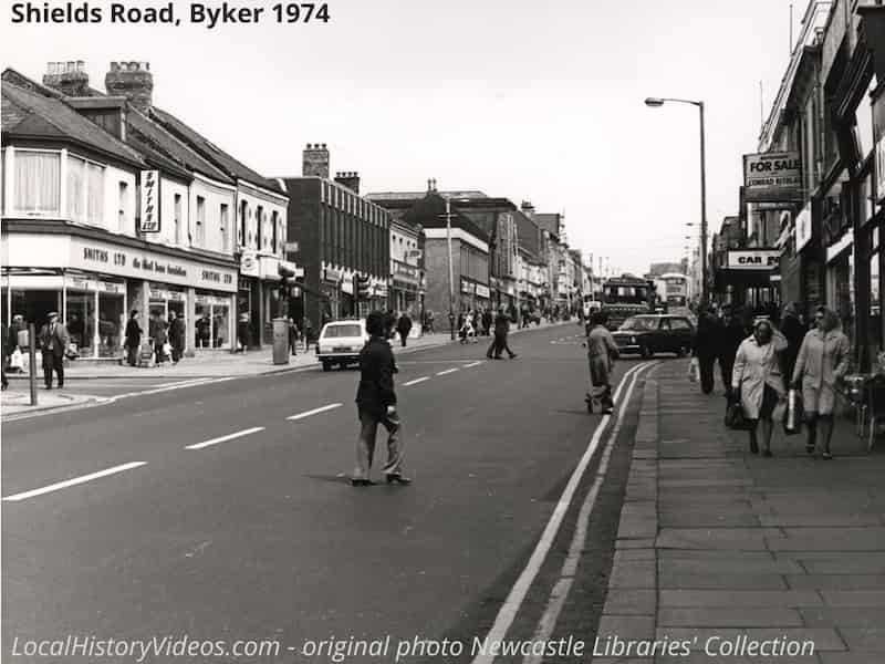 Old photo of Shields Road Byker 1974
