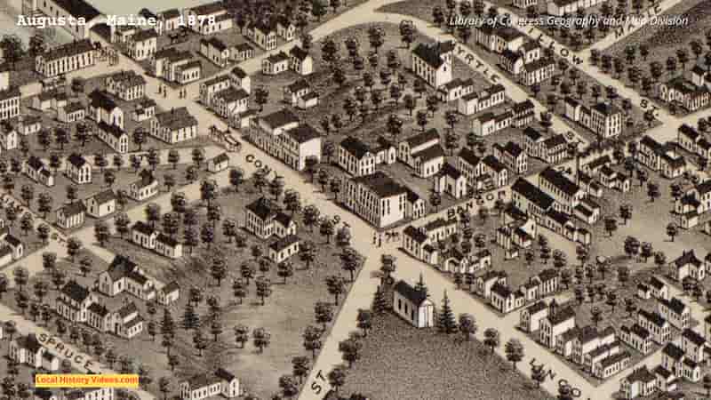 Old map of Augusta Maine 1878 (extract)