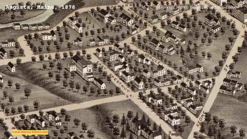 Old map of Augusta Maine 1878 (extract)