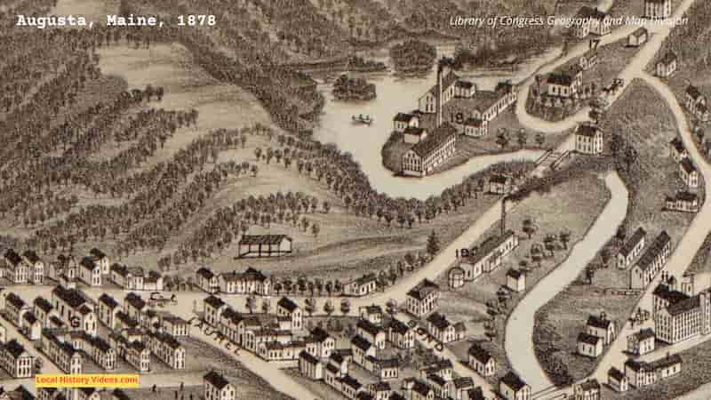 Old map of Augusta Maine 1878 (extract)