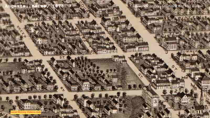 Old map of Augusta Maine 1878 (extract)