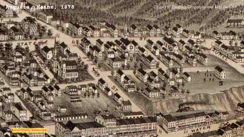 Old map of Augusta Maine 1878 (extract)