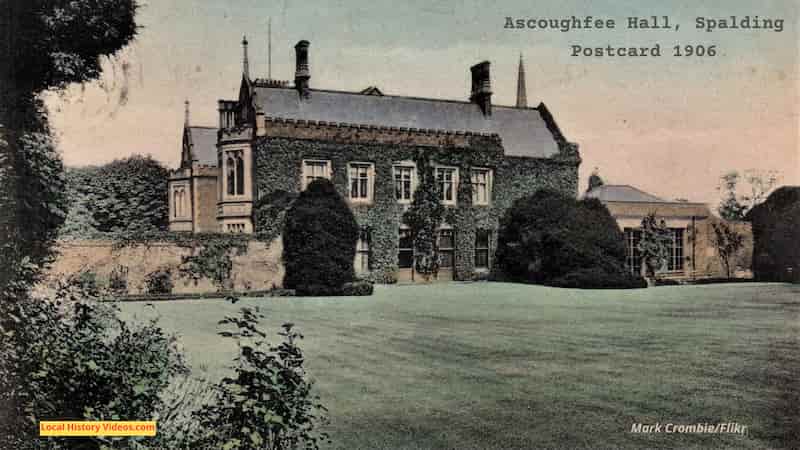 Old Postcard of Ascoughfee Hall, Spalding, Lincolnshire, 1906