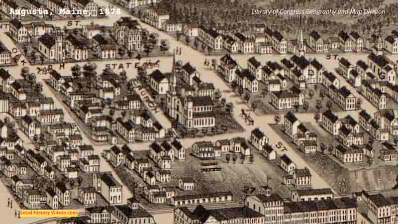 Old map of Augusta Maine 1878 (extract)