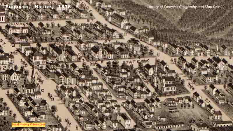 Old map of Augusta Maine 1878 (extract)