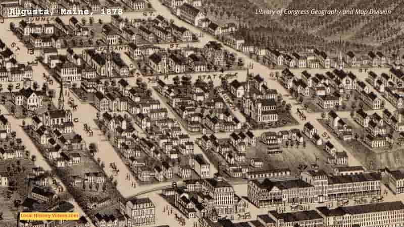 Old map of Augusta Maine 1878 (extract)