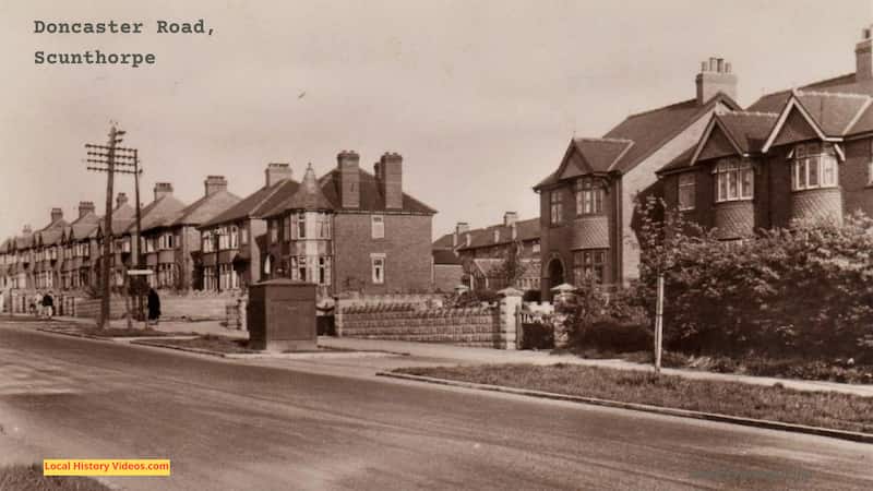 Old postcard of Doncaster Road Scunthorpe