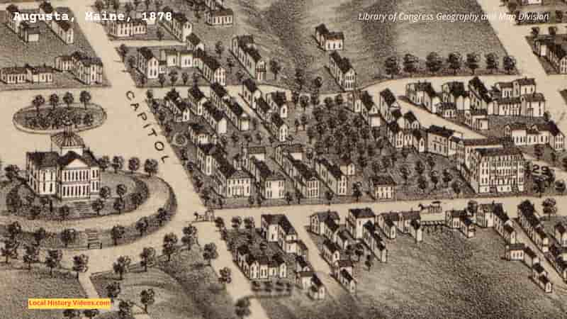 Old map of Augusta Maine 1878 (extract)