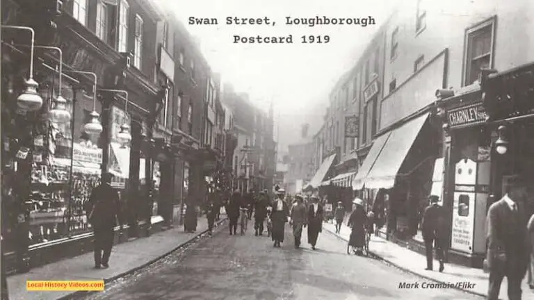 old postcard of Swan Street Loughborough in 1919