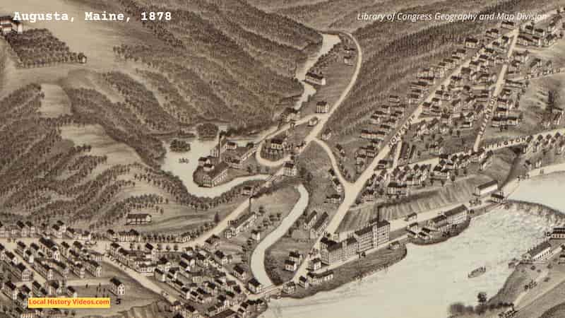 Old map of Augusta Maine 1878 (extract)