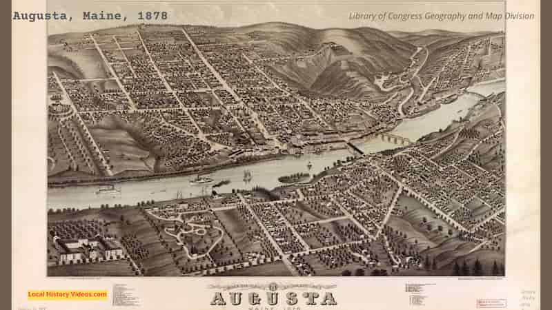 Old map of Augusta Maine 1878 (extract)