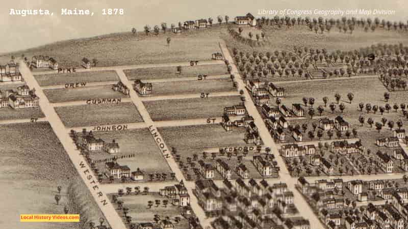 Old map of Augusta Maine 1878 (extract)