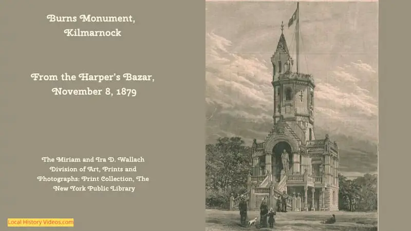 old illustration of the Burns Monument in Kilmarnock