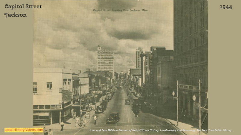 Old photo of Capitol Street Jackson Mississippi 1944