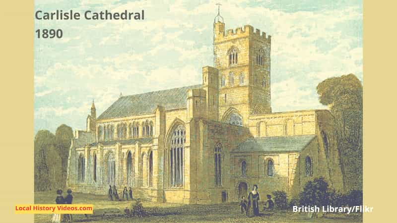 Carlisle Cathedral coloured illustration 1890 England