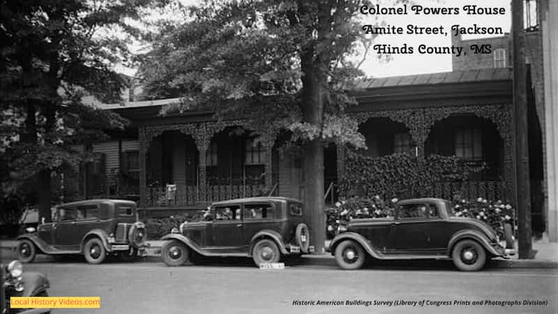 old photo of Colonel Powers House, Amite Street, Jackson, Hinds County, MS