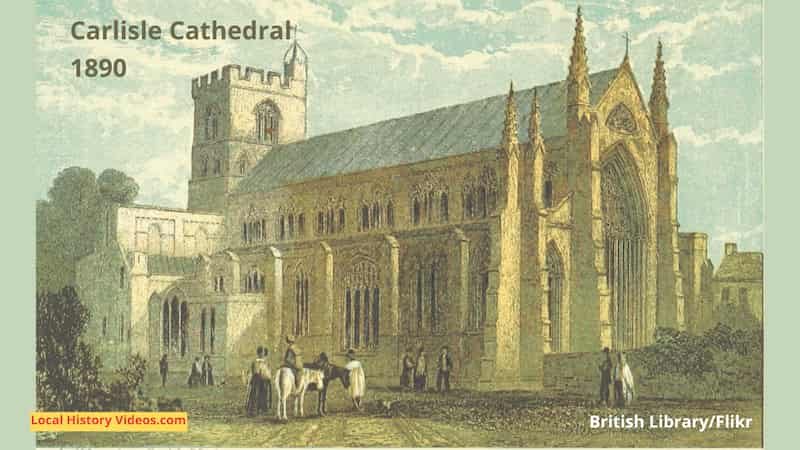 Coloured illustration of Carlisle Cathedral 1890 England