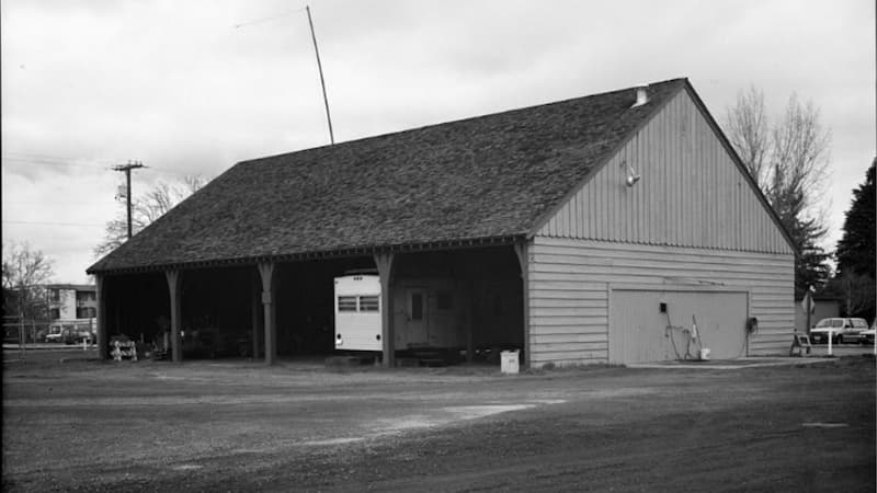 old photo of the Covered Storage Building Medford Service Center oregon