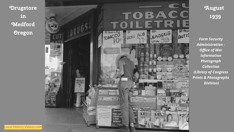 Old photo of a Drugstore in Medford Oregon