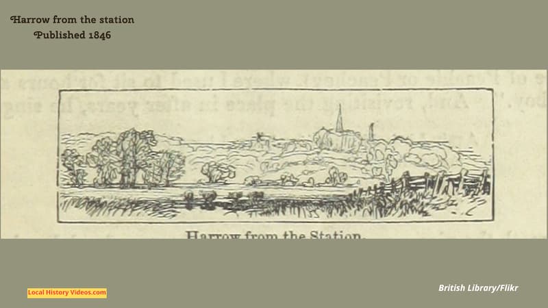 Old Sketch of Harrow from the Station in 1846