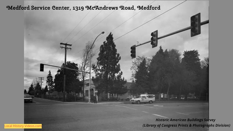 old photo of the Medford Service Center crossroads
