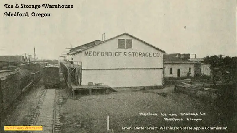 Old photo of the Medford Ice & Storage Co building