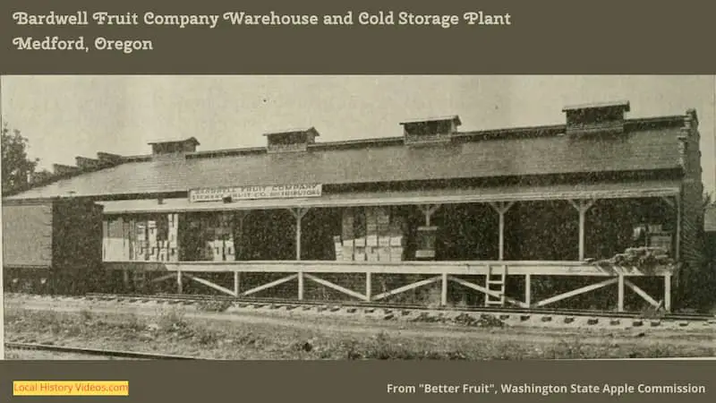 Old photo of the Bardwell Fruit Company Warehouse