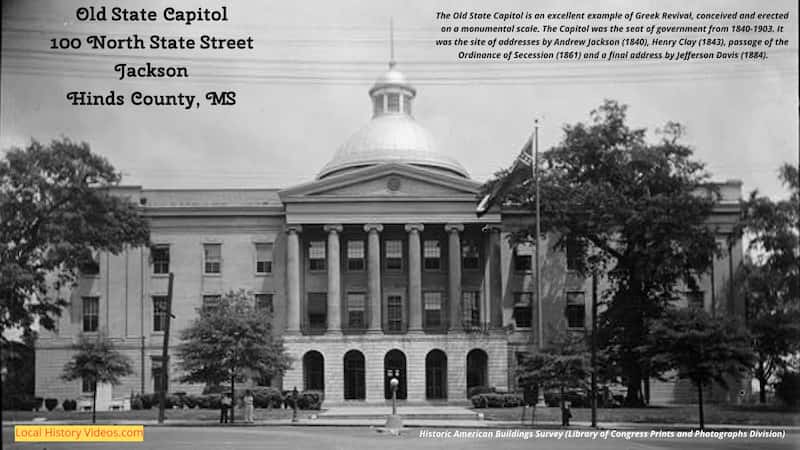 old photo of Old State Capitol, 100 North State Street, Jackson, Hinds County, MS