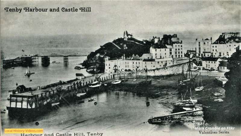 Old picture of Tenby Harbour and Castle Hill Tenby