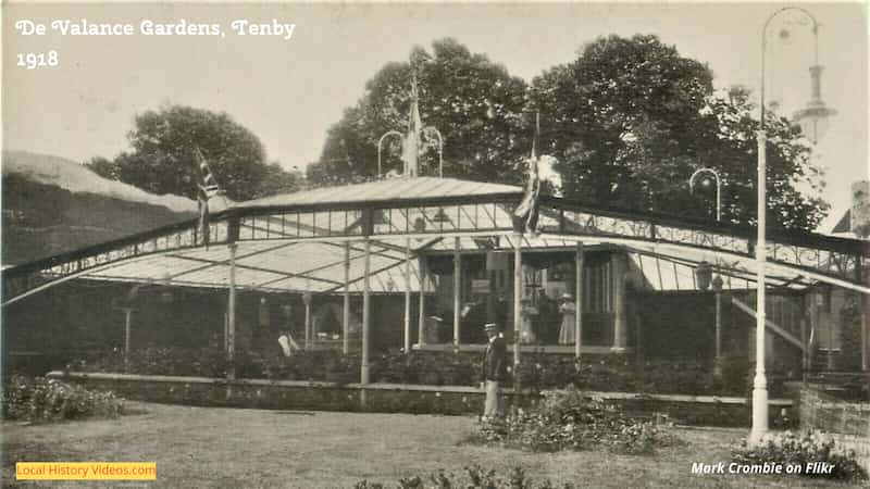 old photo of De Valance Gardens in Tenby in 1918