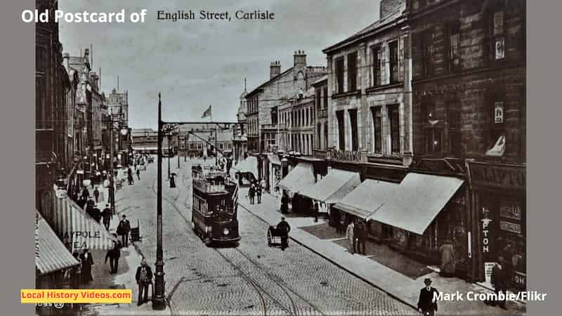 Old postcard of English Street Carlisle Cumbria England
