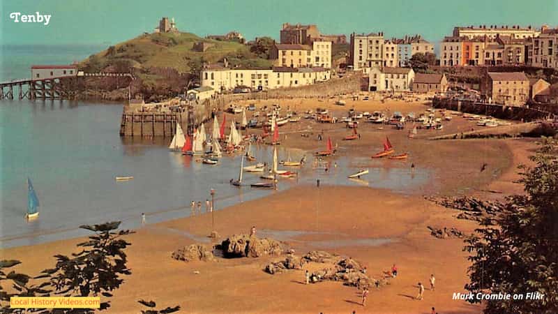 old photo of Tenby Harbour in the 1980s