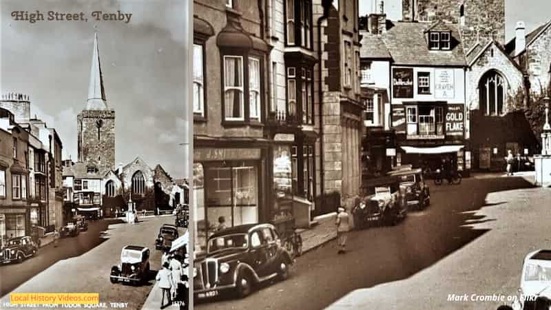 old photo of the High Street in Tenby