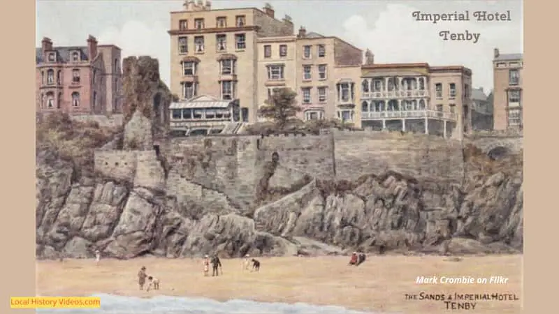 old painting of the Imperial Hotel in Tenby