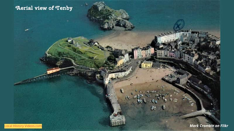 old aerial view of Tenby