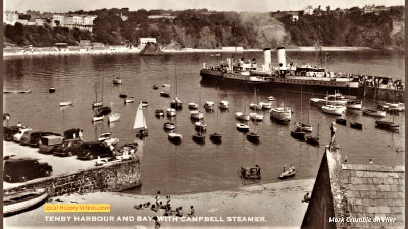 old photo of the Campbell steamer at Tenby
