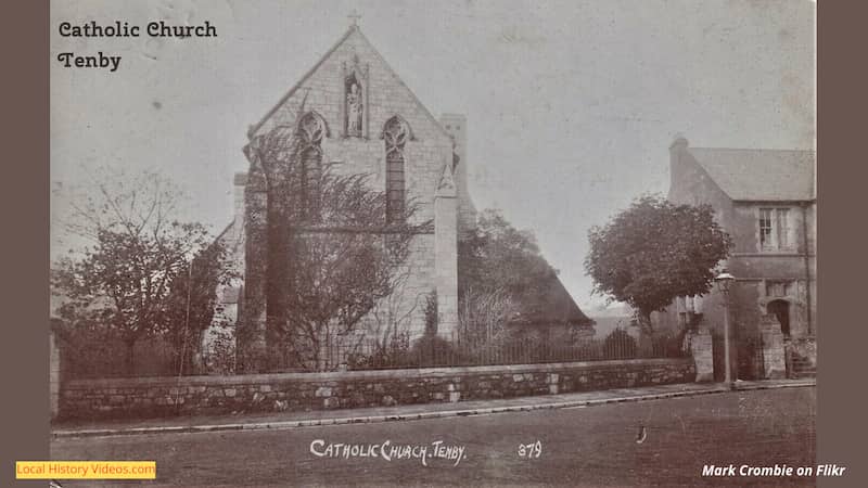 old photo of the Catholic Church in Tenby, Wales
