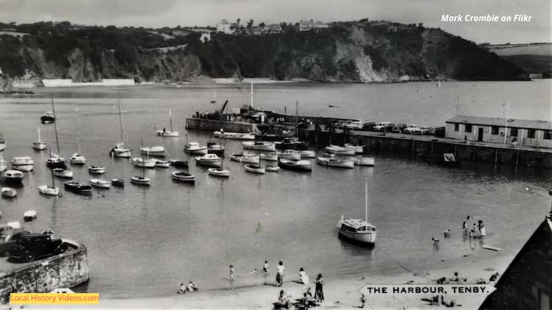 old postcard of Tenby Harbour