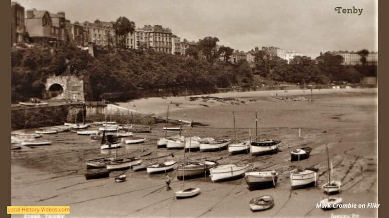 old photo of boats at Tenby