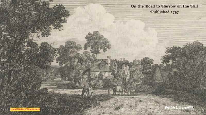 Old picture called On the road to Harrow on the Hill 1797