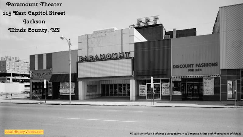 old photo of Paramount Theater, 115 East Capitol Street, Jackson, Hinds County, MS