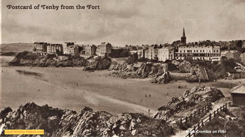 old photo of Tenby from the fort