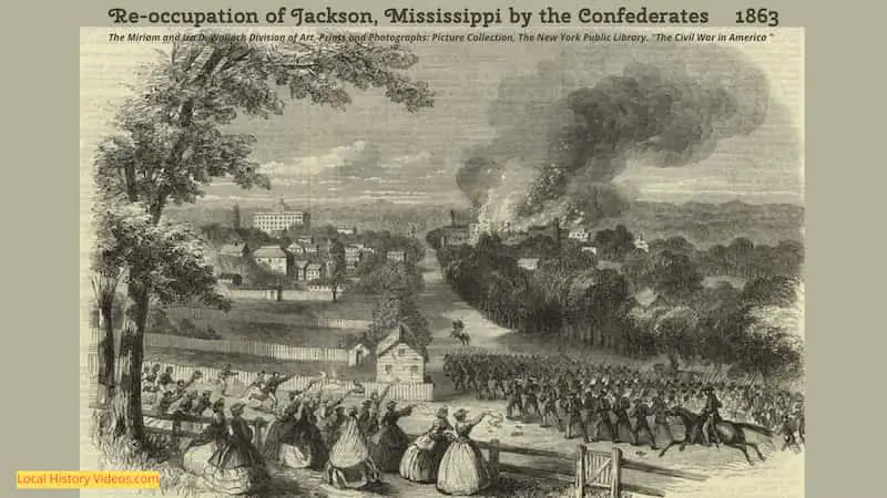 Old picture of the Reoccupation of Jackson Mississippii in 1863