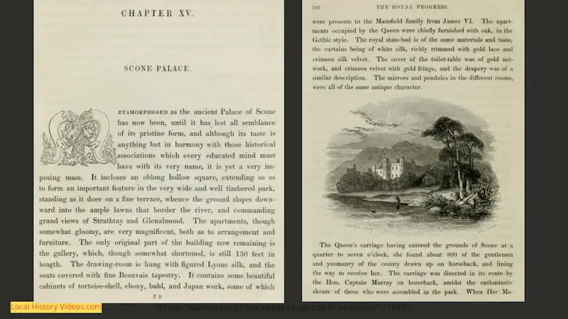 Old book chapter about Queen Victoria's stay at Scone Palace