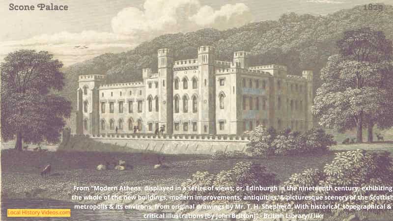 Old picture of Scone Palace in 1829