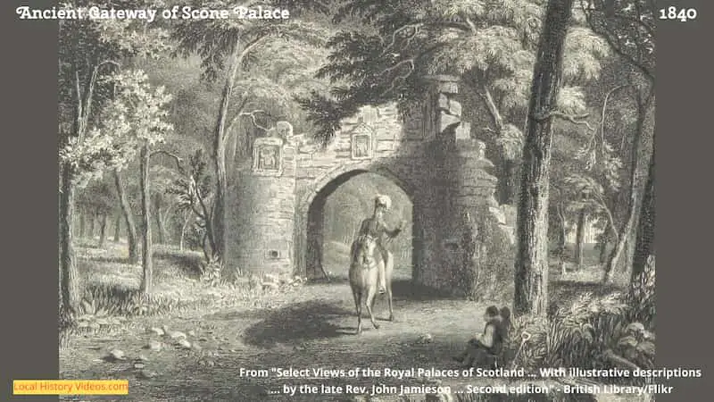 old picture of the Scone Palace Ancient Gateway